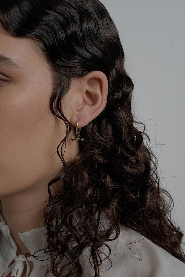 karen walker Arrow Fob Earrings Gold