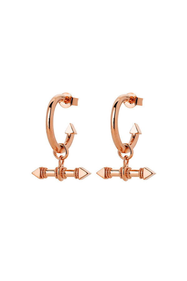 karen walker Arrow Fob Earrings Rose Gold