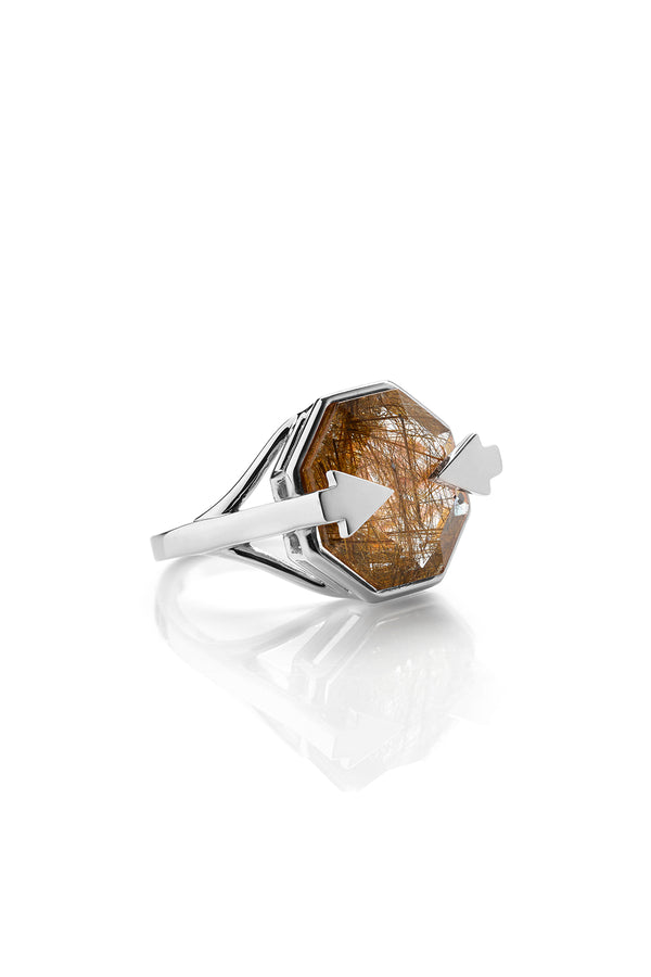 Karen Walker Astrid Ring Rutilated Quartz Silver
