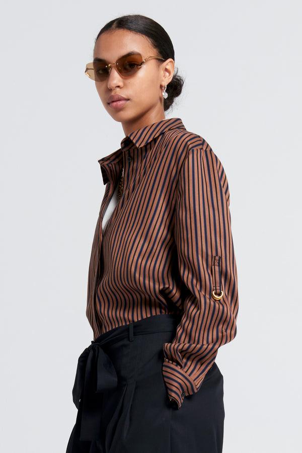 Karen Walker Avenue Shirt Brown Multi Stripe