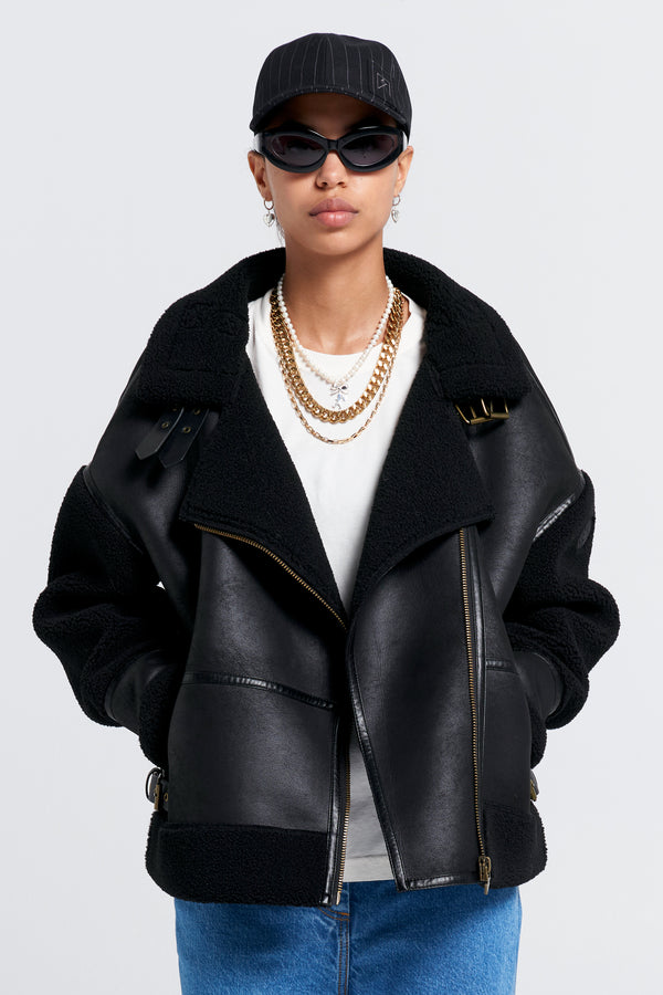 karen walker Aviator Jacket Black