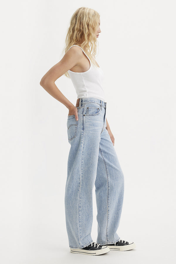 Karen Walker Baggy Dad Jeans Fan Flare Light Wash