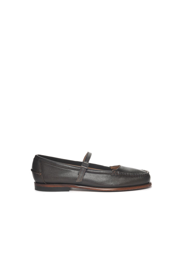 karen walker Ballerina Pop Loafers Dark Brown