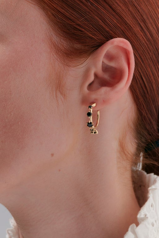 Karen Walker Baroque Earrings Gold-Plated Onyx