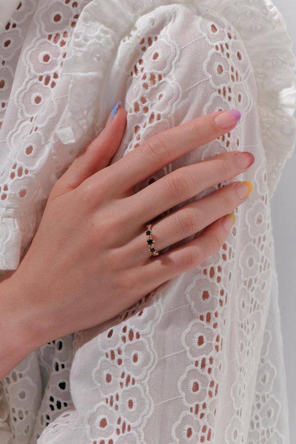 Karen Walker Baroque Ring Gold Onyx