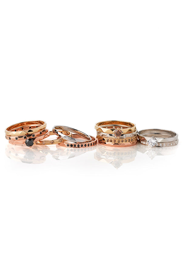 Karen Walker Believer Ring Rose Gold Black Diamond