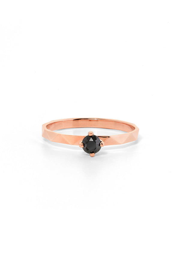 karen walker Believer Ring Rose Gold Black Diamond