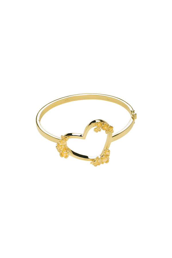 karen walker Botanical Heart Bangle Gold