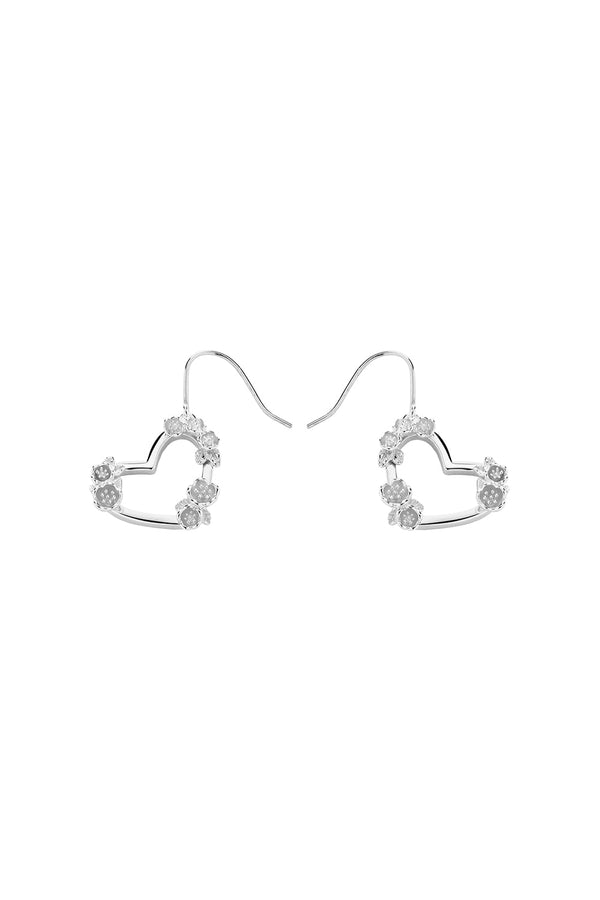Karen Walker Botanical Heart Earrings Silver