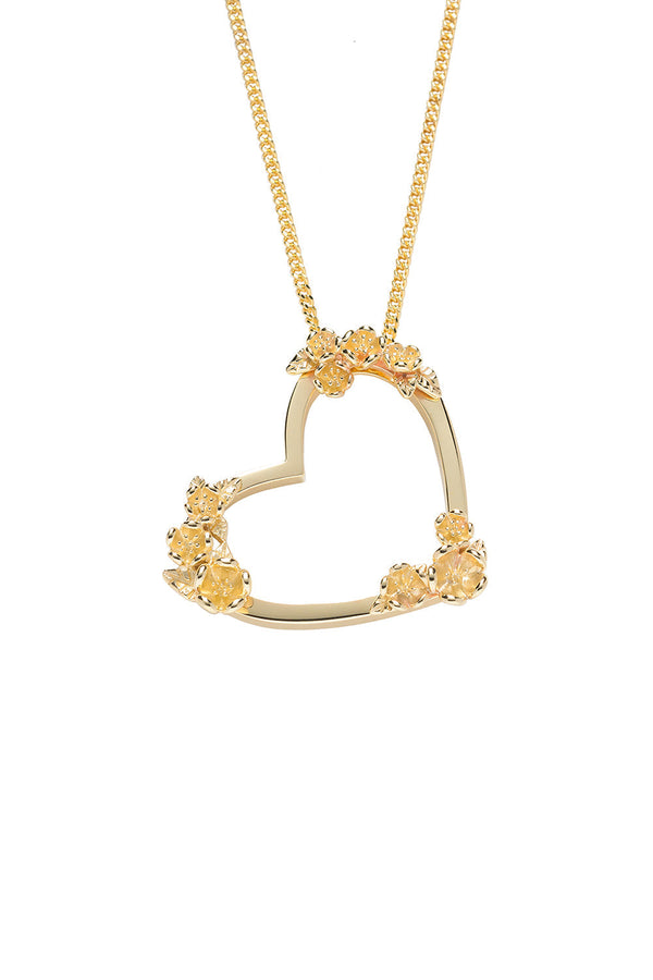 Karen Walker Botanical Heart Necklace Gold