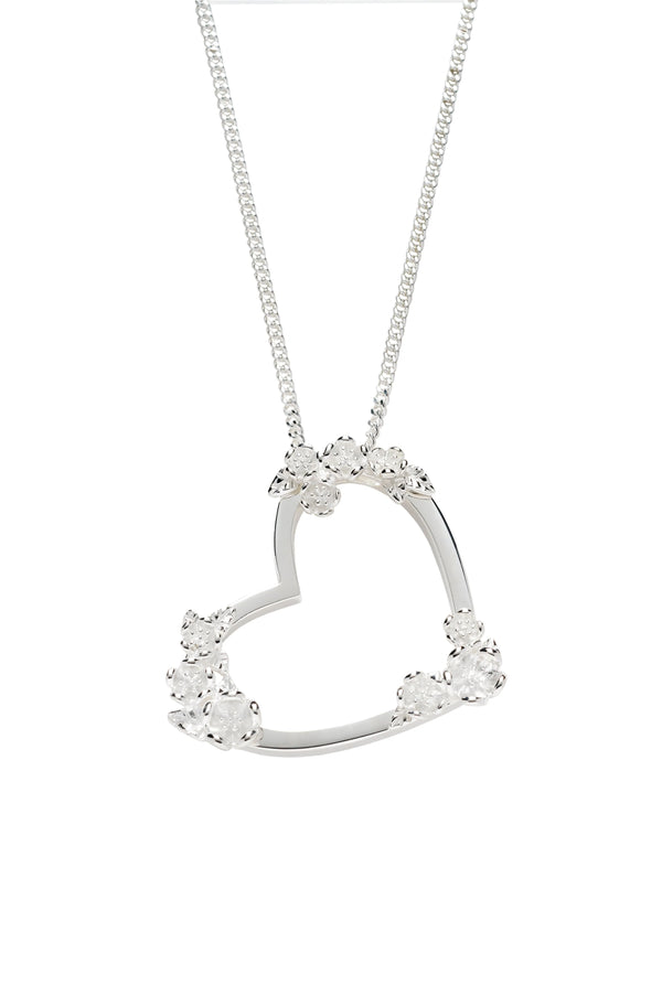 Karen Walker Botanical Heart Necklace Silver
