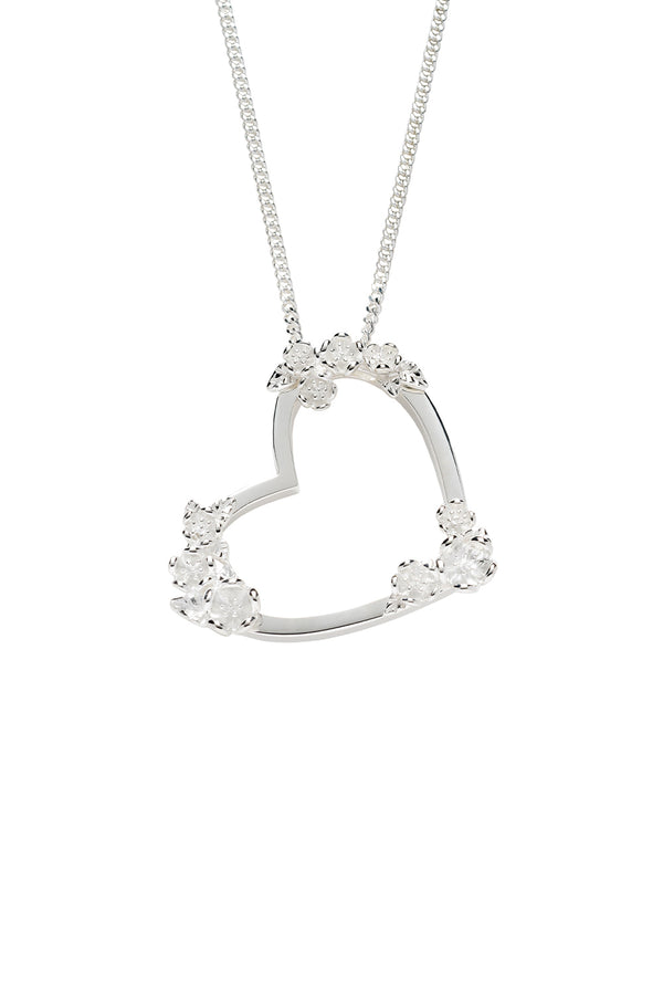 karen walker Botanical Heart Necklace Silver