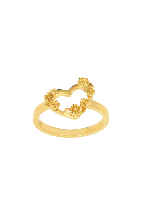 karen walker Botanical Heart Ring Gold