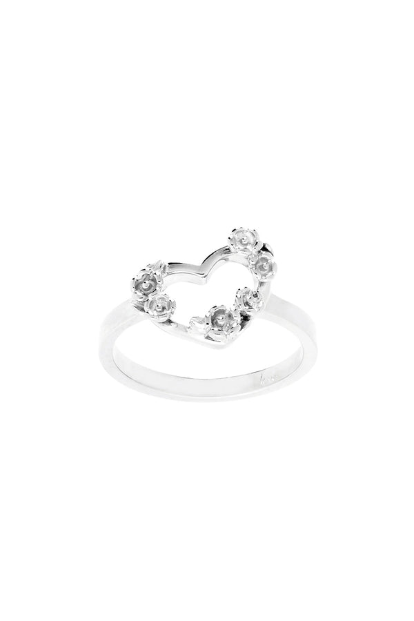 karen walker Botanical Heart Ring Silver