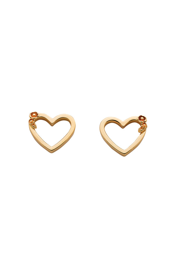 Karen Walker Botanical Heart Studs Gold