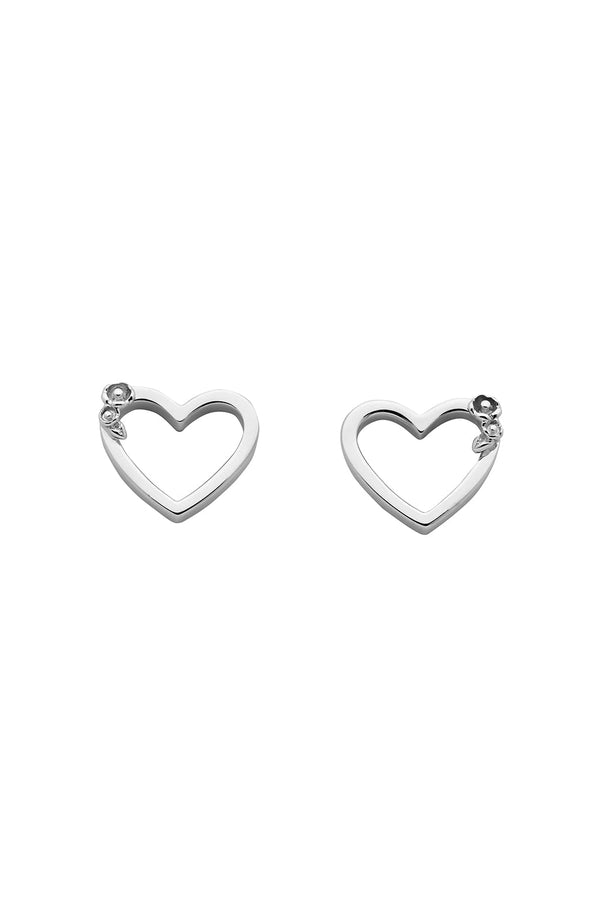 karen walker Botanical Heart Studs Silver