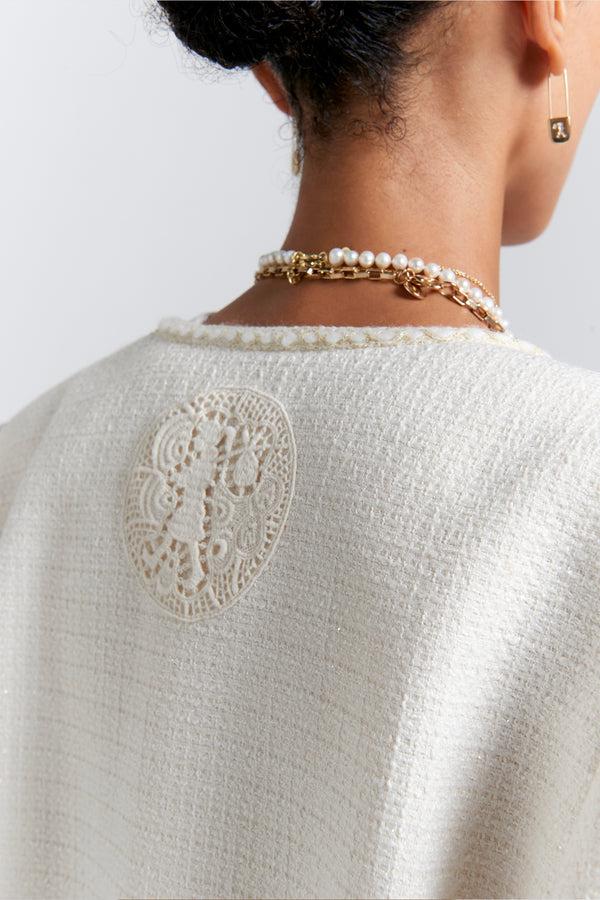 Karen Walker Bouclé Jacket Cream