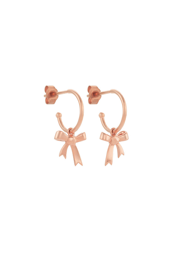 Karen Walker Bow Hoop Earrings Rose Gold