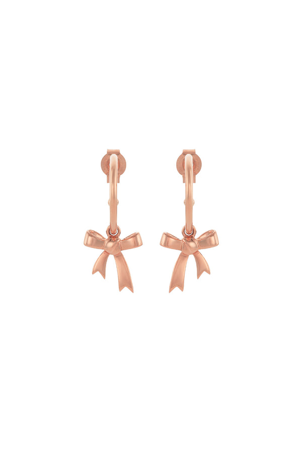 Karen Walker Bow Hoop Earrings Rose Gold
