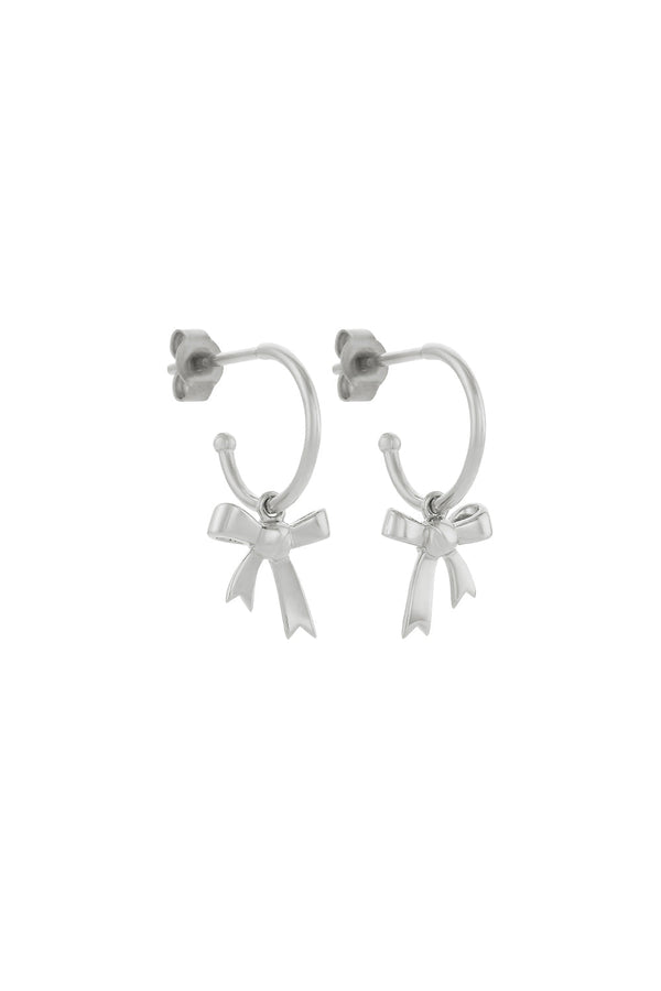 Karen Walker Bow Hoop Earrings Silver