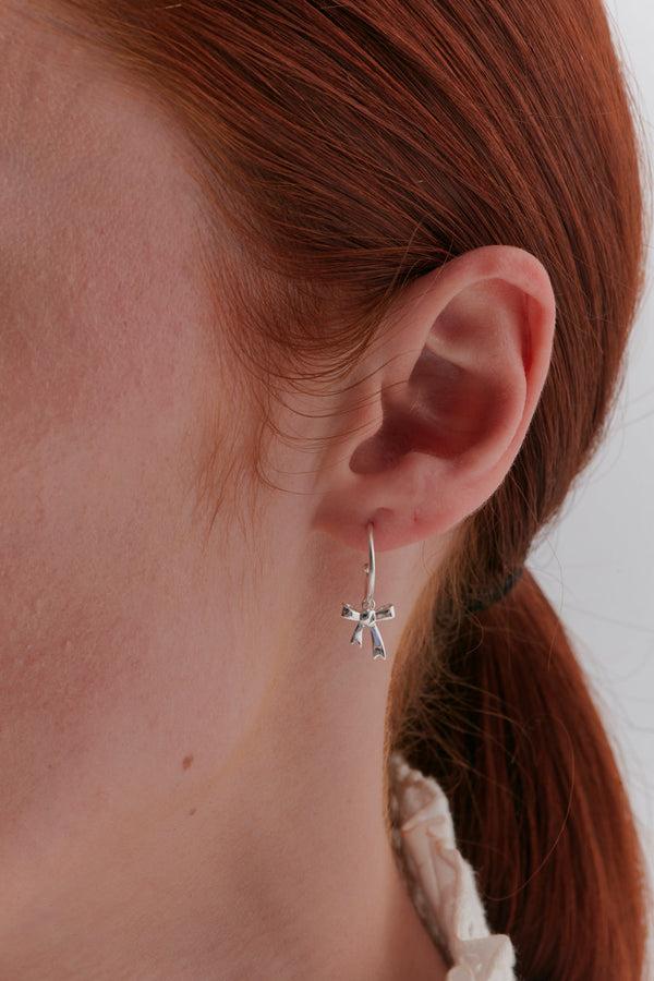 Karen Walker Bow Hoop Earrings Silver