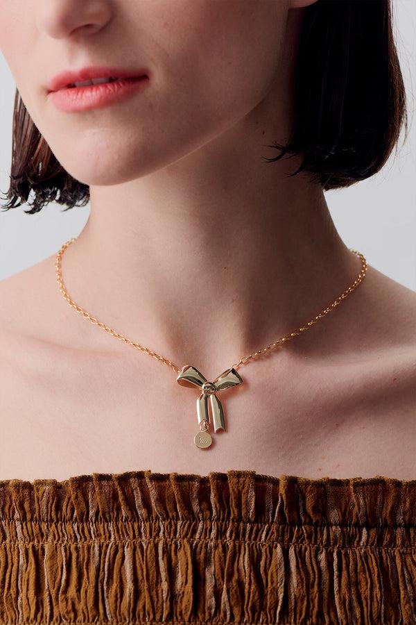Karen Walker Bow Pendant Gold