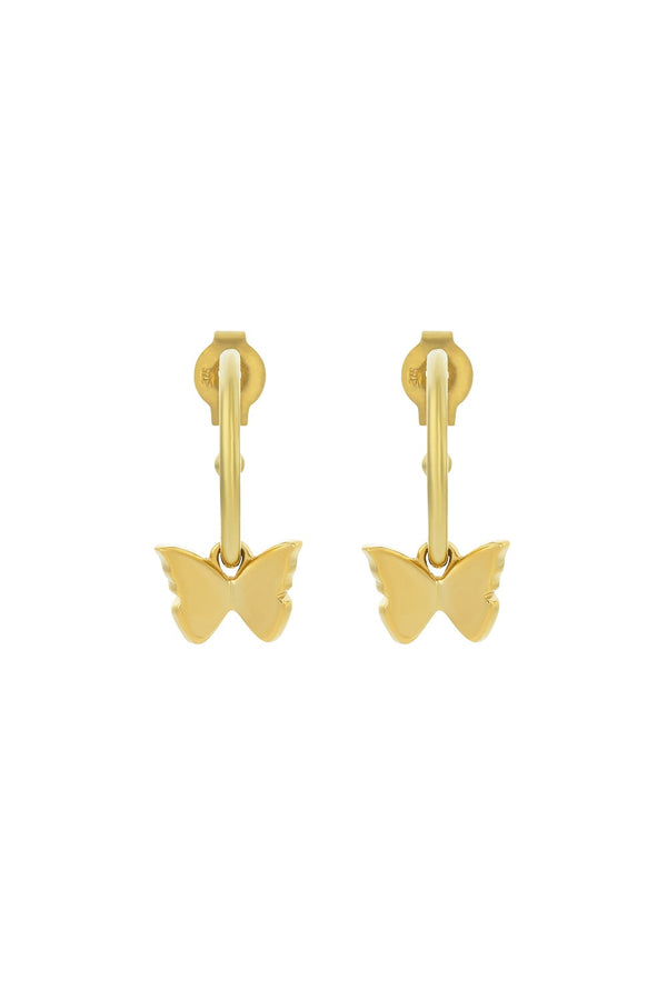 Karen Walker Butterfly Hoop Earrings Gold