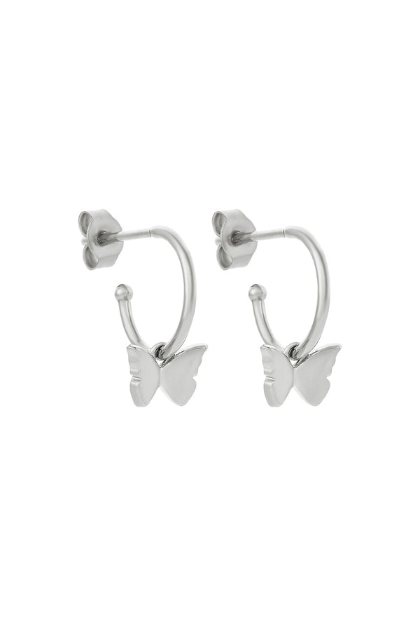 karen walker Butterfly Hoop Earrings Silver