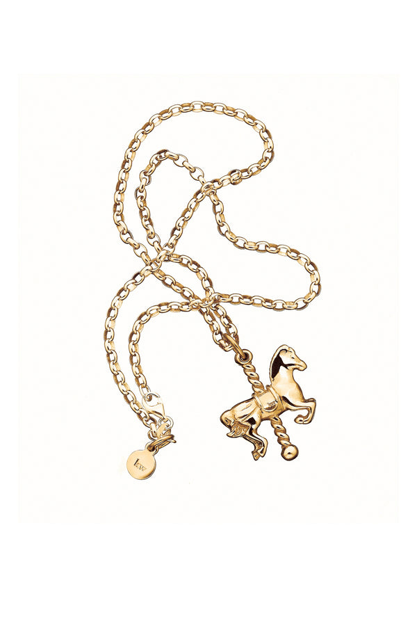 karen walker Carousel Horse Necklace Gold