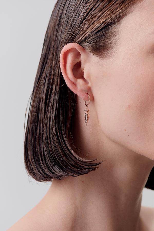 Karen Walker Carrot Earrings Rose Gold