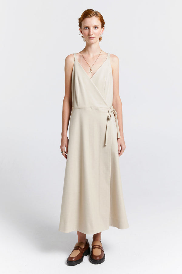 Karen Walker Cherished Wrap Dress Natural