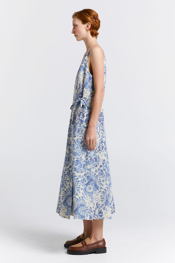 Karen Walker Cherished Wrap Dress Natural/Blue