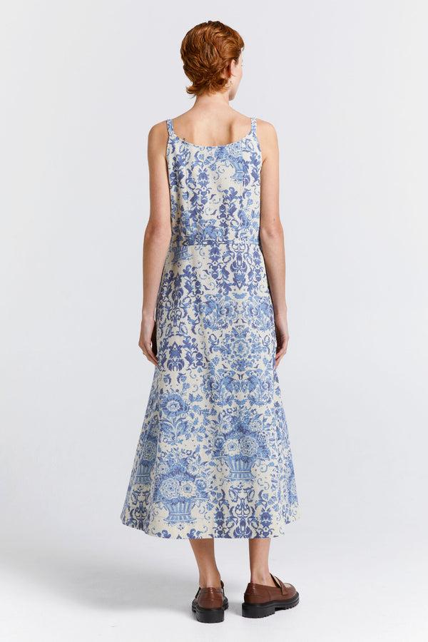 Karen Walker Cherished Wrap Dress Natural/Blue
