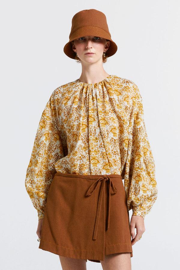 karen walker Cherished Wrap Skort Chestnut