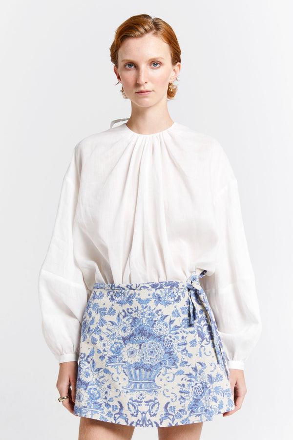 karen walker Cherished Wrap Skort Natural/Blue