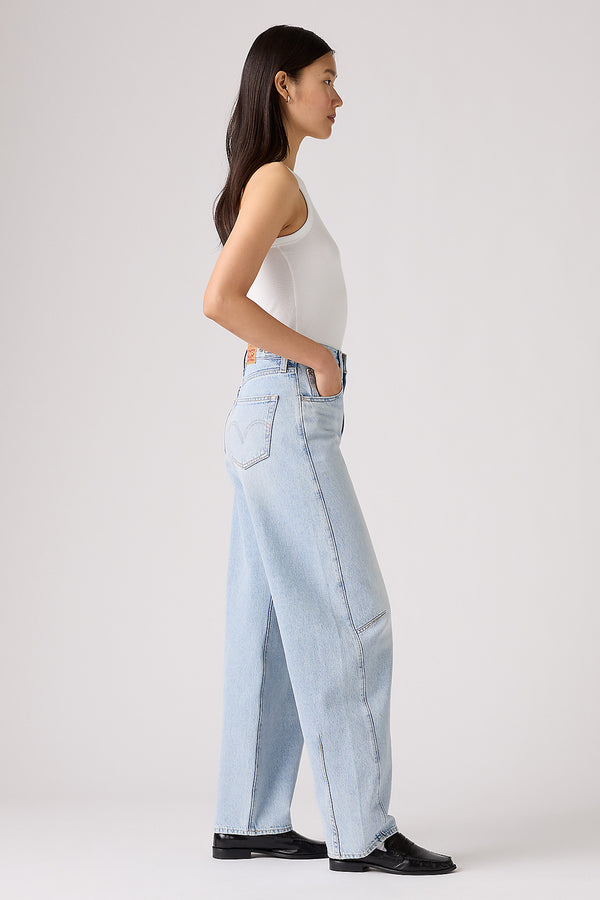 Karen Walker Cinch Barrel Jeans Abraided Art Blue