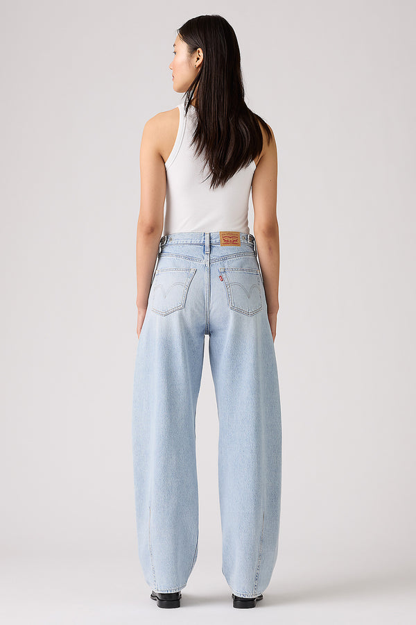 Karen Walker Cinch Barrel Jeans Abraided Art Blue