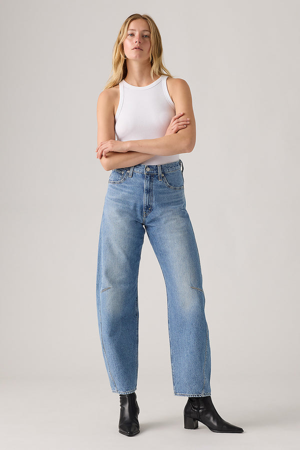 karen walker Cinch Barrel Jeans Let Love In