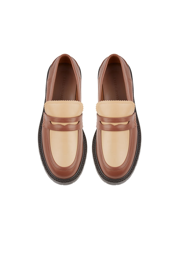 Karen Walker Cleo Loafer Mahogany/Almond