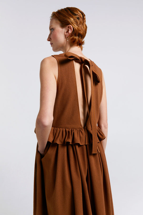 Karen Walker Cordyline Dress Chestnut