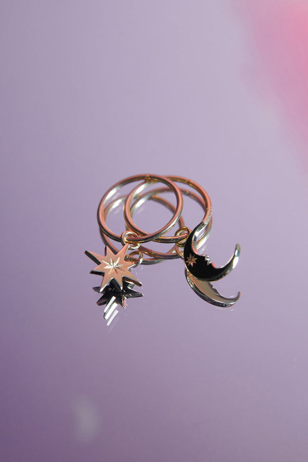 Karen Walker Crescent Moon And Star Sleepers Gold