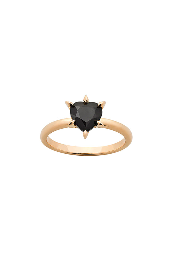 karen walker Cupid's Heart Ring Gold Onyx