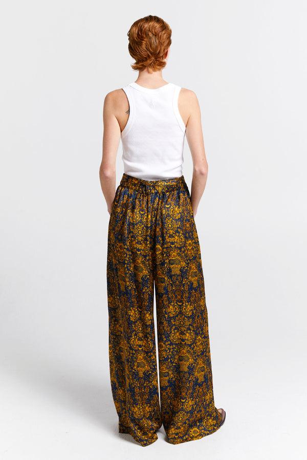 Karen Walker Curio Palazzo Pants Navy/Antique Gold