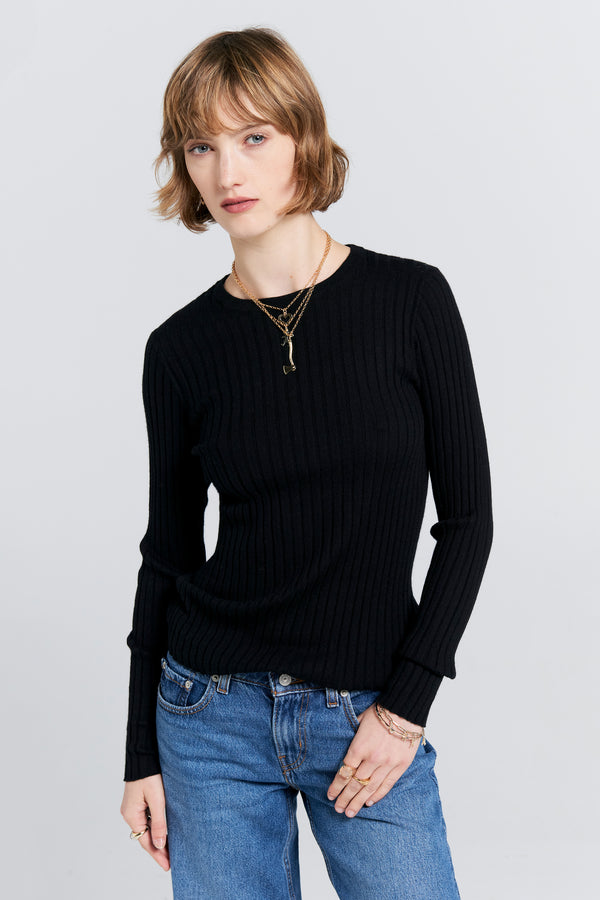 karen walker Dahlia Cashmere Long Sleeve Black