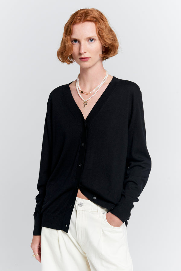Karen Walker Daisy Cashmere Cardigan Black