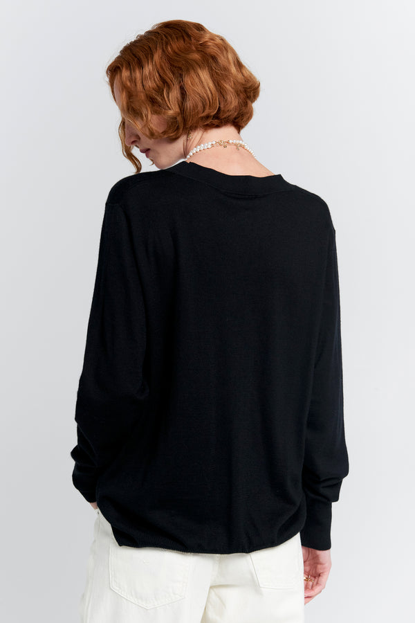 Karen Walker Daisy Cashmere Cardigan Black