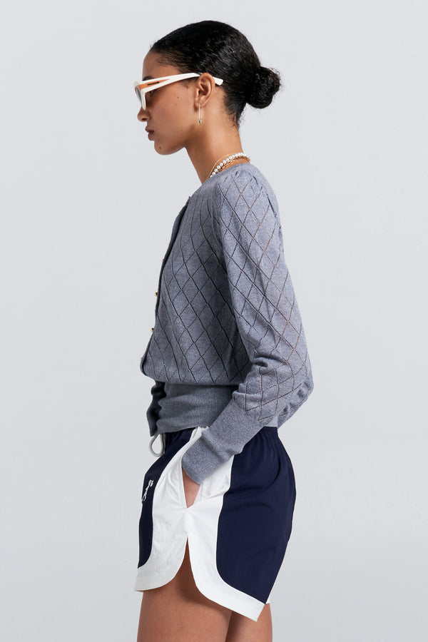 Karen Walker Dash Runaway Shorts Navy/Off-White
