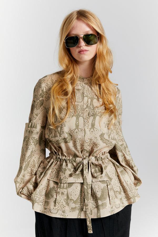 Karen Walker Discovery Shirt Natural/Herb Green