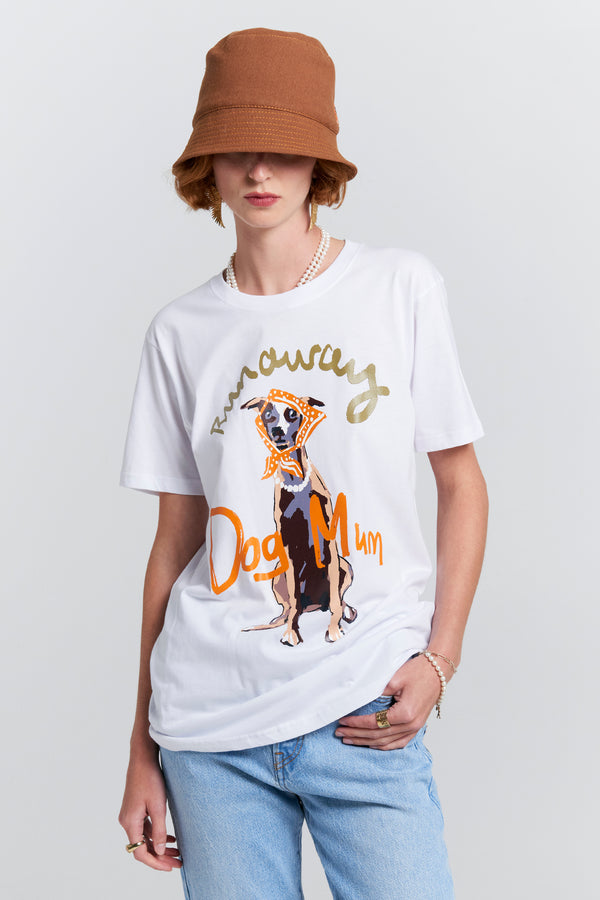 karen walker Dog Mum Organic Cotton T-Shirt White