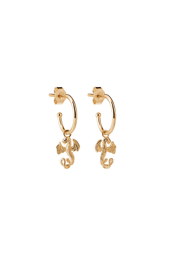 Karen Walker Dragon Earrings Gold